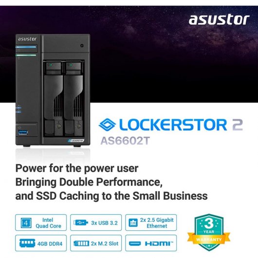 Serveur NAS Asustor AS6602T Lockerstor 2