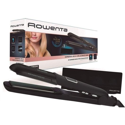Rowenta Liss & Curl Ultimate Shine Plancha de Pelo con Doble Salida Iónica