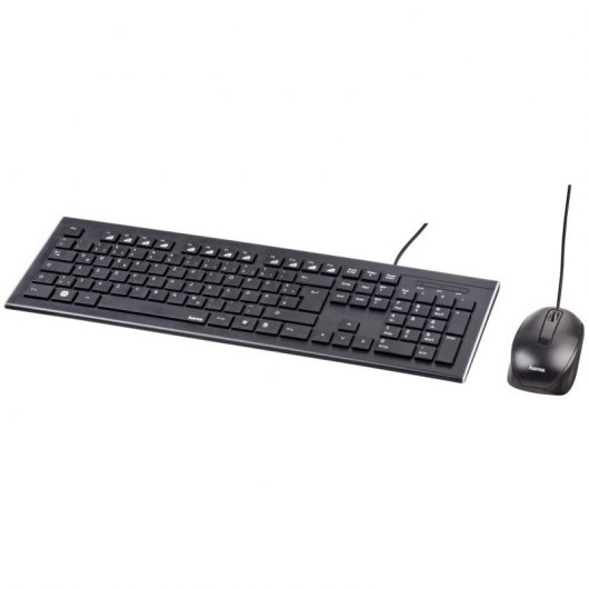 Hama Cortino Kabelgebundenes Tastatur- und Maus-Set, Schwarz