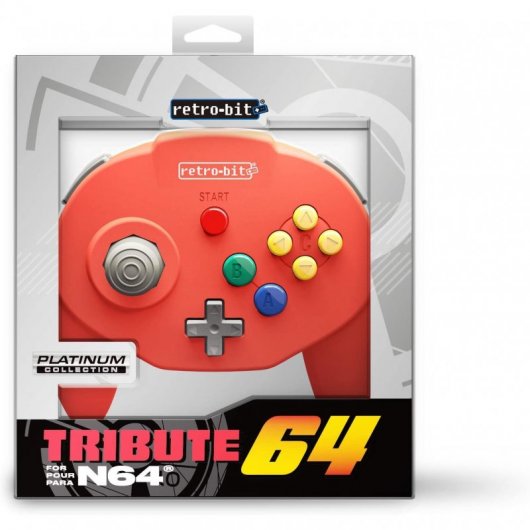 Retro-Bit Tribute 64 Gamepad para Nintendo64 Red