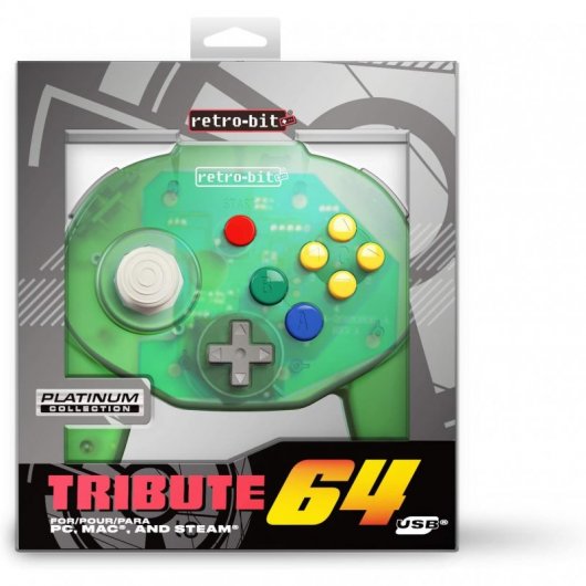 Retro-Bit Tribute 64 Gamepad USB para Nintendo64 Verde