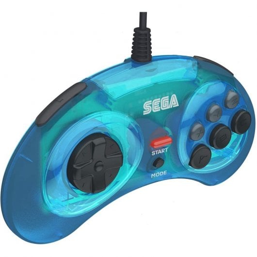 Retro-Bit Mando 8 Botones USB para Sega Mega Drive Azul
