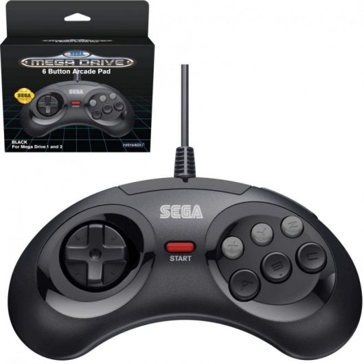 Retro-Bit Gamepad SEGA MD Mini 6-B USB Negro