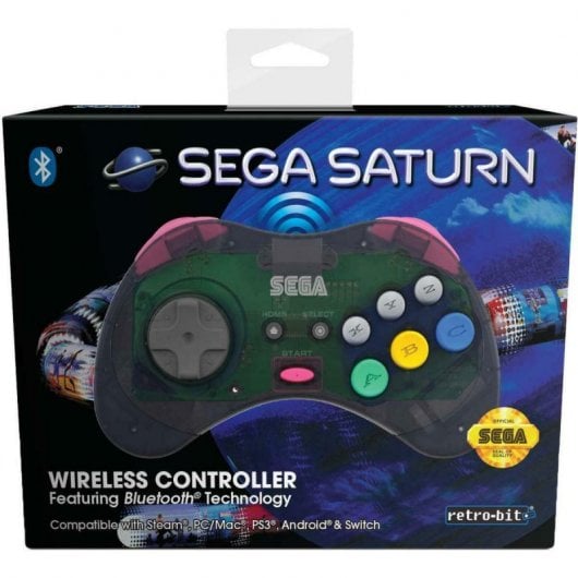 Retro-Bit Gamepad SEGA Saturn Bluetooth Gris