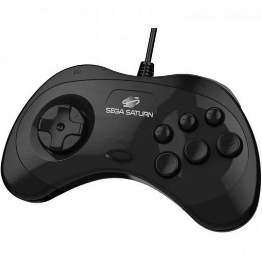 Retro-Bit SEGA Saturn Gamepad Negro