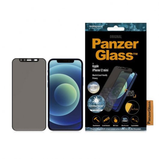 Panzer Glass P2713 Protector de Pantalla para iPhone 12 Mini Negro