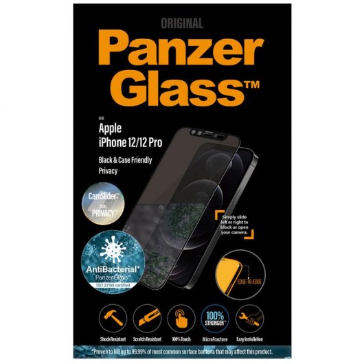 PanzerGlass P2714 Protector de Pantalla para iPhone 12/12 Pro Negro