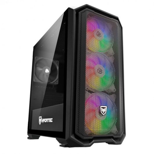 Nfortec Krater Mini Cristal Templado USB 3.0 ARGB Negro