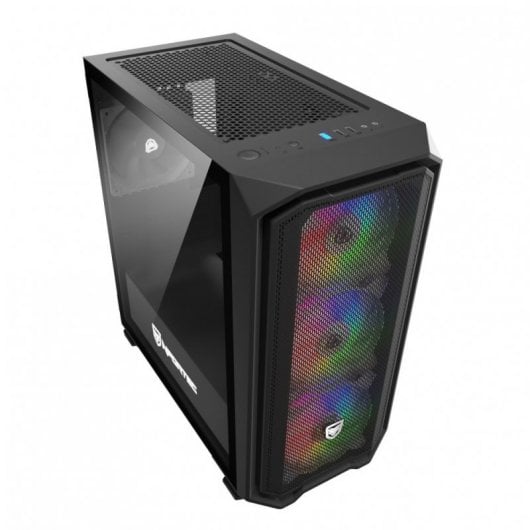 Nfortec Krater Mini Cristal Templado USB 3.0 ARGB Negro