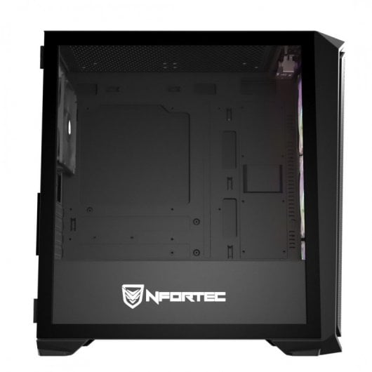 Nfortec Krater Mini Cristal Templado USB 3.0 ARGB Negro
