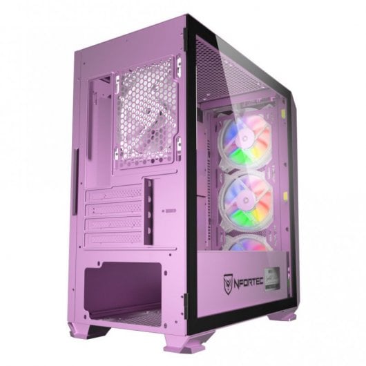 Nfortec Krater Mini Cristal Templado USB 3.0 ARGB Edición Limitada Rosa Pastel
