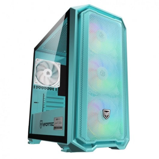 Nfortec Krater Mini Cristal Templado USB 3.0 ARGB Edición Limitada Azul Turquesa