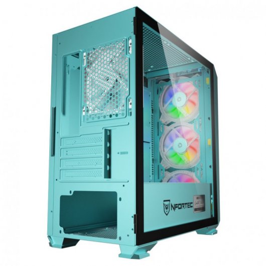 Nfortec Krater Mini Cristal Templado USB 3.0 ARGB Edición Limitada Azul Turquesa