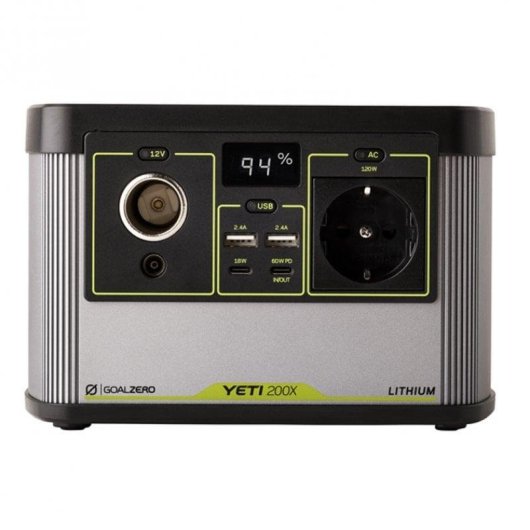 Estação de energia Goal Zero Yeti 200X 187Wh 2 portas USB-A 2 portas USB-C Bateria LiNMC Ecrã LCD Compatível com carregamento solar