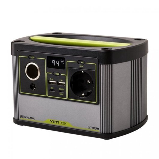 Estação de energia Goal Zero Yeti 200X 187Wh 2 portas USB-A 2 portas USB-C Bateria LiNMC Ecrã LCD Compatível com carregamento solar