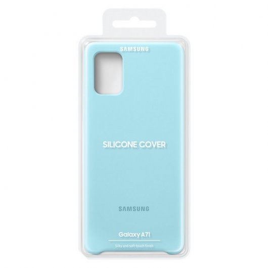 Samsung Silicone Cover Funda Azul para Samsung Galaxy A71