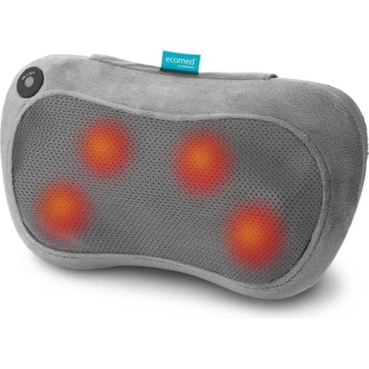 Cojim de Massagem Ecomed 23309 Shiatsu 24W 4 Cabeças Rotativas Calor Preto