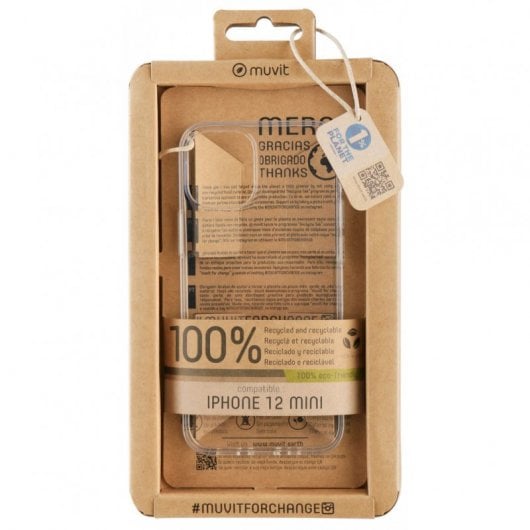 Muvit Funda Recycletek Transparente para Apple iPhone 12 Mini