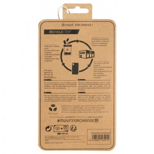 Muvit Funda Recycletek Transparente para Apple iPhone 12 Mini