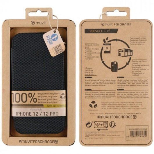 Muvit Folio Capa Preta para Apple iPhone 12/12 Pro