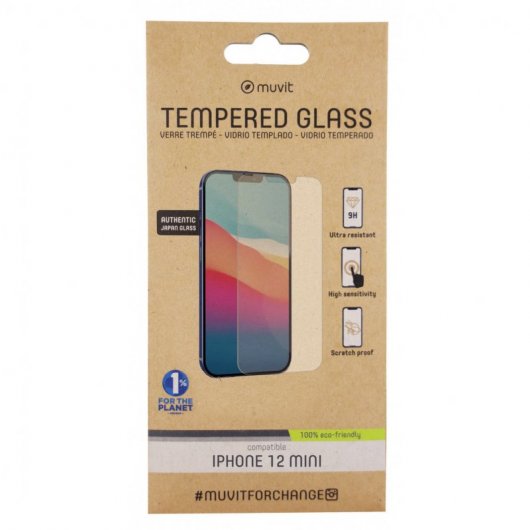 Muvit Protector de Pantalla para Apple iPhone 12 Mini