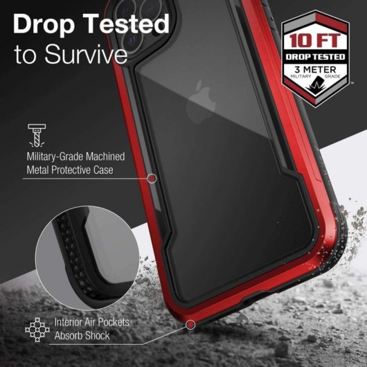 Raptic Funda Shield Roja para Apple iPhone 12/12 Pro