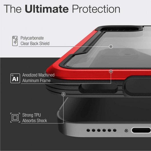 Raptic Funda Shield Roja para Apple iPhone 12/12 Pro