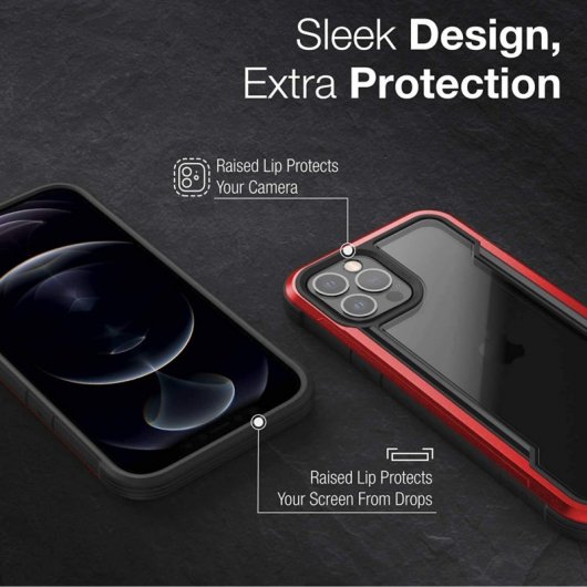 Raptic Funda Shield Roja para Apple iPhone 12/12 Pro