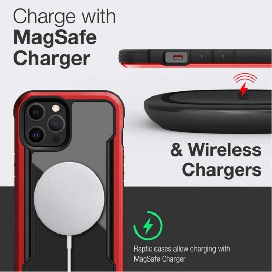 Raptic Funda Shield Roja para Apple iPhone 12/12 Pro