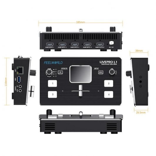 Feelworld LIVEPRO L1 Mezclador de Video Multiformato 4x HDMI