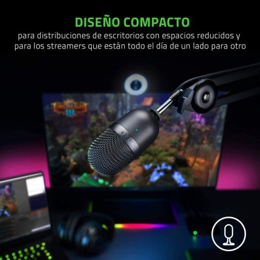 Mini microfono a condensatore Razer Seiren per lo streaming bianco