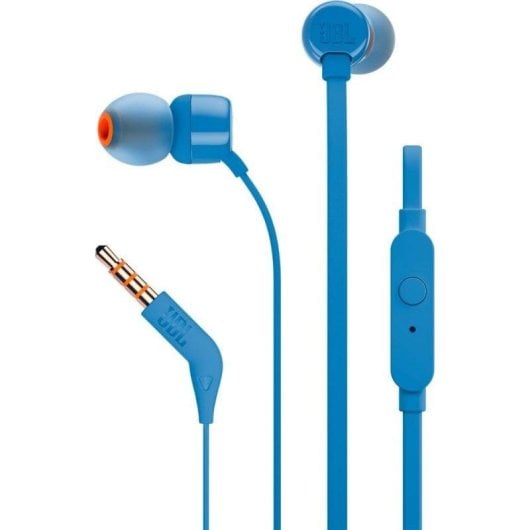 Auriculares JBL TUNE110 com fio Jack 3.5mm Intra-auriculares com Microfone Azul