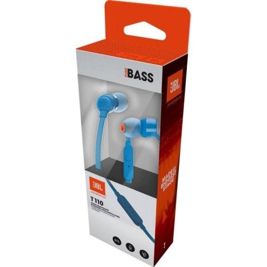 Auriculares JBL TUNE110 com fio Jack 3.5mm Intra-auriculares com Microfone Azul