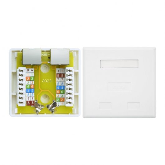 Nanocable Encaixe de  superfície RJ45 Cat.6 FTP 2 Entradas Branco
