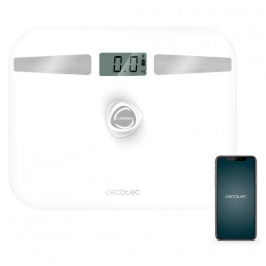 Balança Bioimpedância Cecotec Surface Precision EcoPower 10200 Smart Até 180 kg Bluetooth 6 Parâmetros Ecrã LCD Grande Healthy