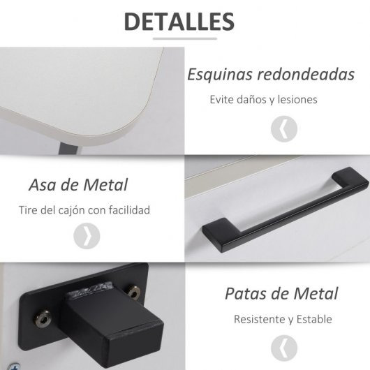 HomCom Escritorio de Oficina con Cajón y Armario 150x60x76cm Blanco