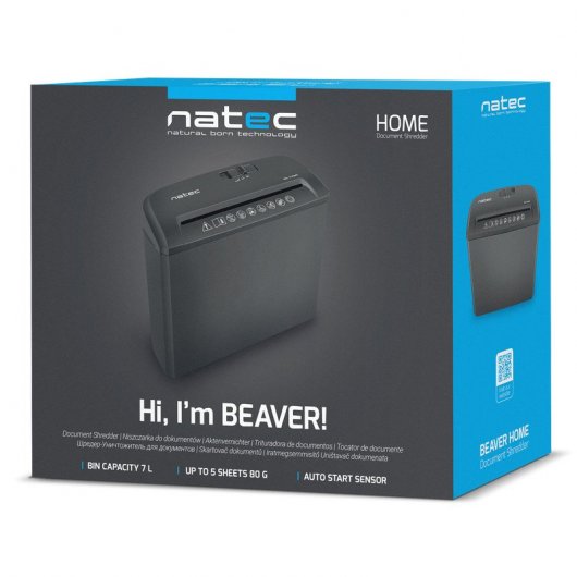 Natec Beaver Home Triturador de Papel Corte em Tiras 7L