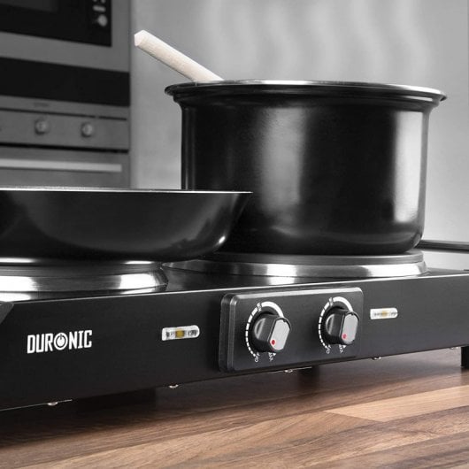 Duronic HP2BK Placa Eléctrica Portátil 2 Zonas 2500W Negra