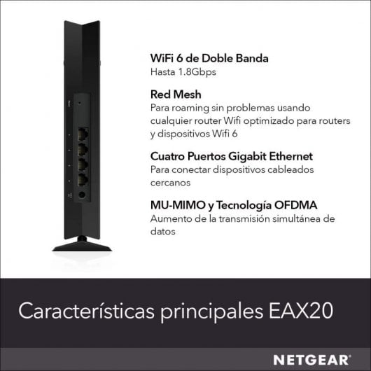 Netgear EAX20 Repetidor WiFi 6 Mesh AX1800 Dual Band