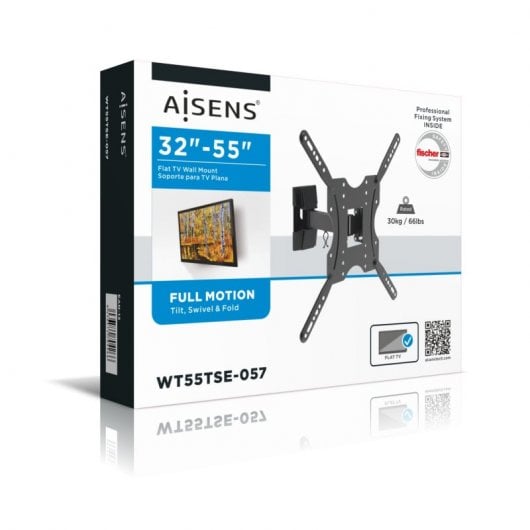 Aisens WT55TSE-057 Soporte para TV Inclinable 32-55" VESA 400x400 Máx 30Kg Negro