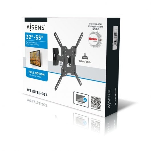 Aisens WT55TSE-057 Soporte para TV Inclinable 32-55" VESA 400x400 Máx 30Kg Negro