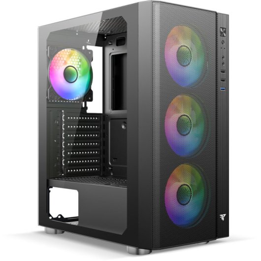ATX Behuizing Tempest Airflow Umbra RGB Zwart 4x ARGB Ventilatoren Glas