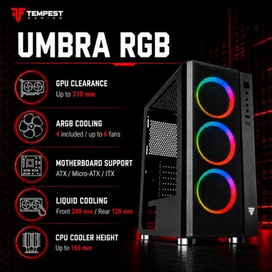 Tempest Airflow Umbra RGB ATX Schwarz