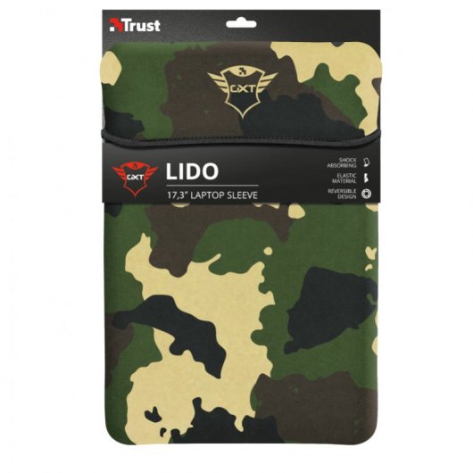 Trust GXT 1244C sacoche d'ordinateurs portables 43,9 cm (17.3") Housse Noir, Camouflage