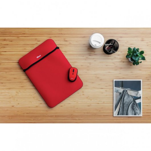 Trust 23455 borsa per laptop 39,6 cm (15.6") Custodia a tasca Nero, Rosso