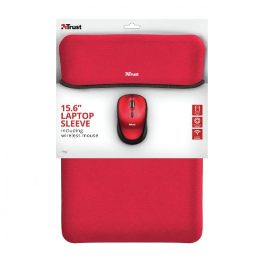 Trust 23455 borsa per laptop 39,6 cm (15.6") Custodia a tasca Nero, Rosso