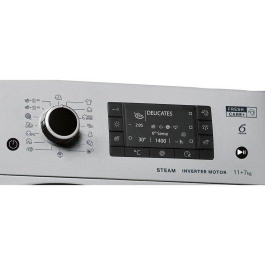 Whirlpool FWDD 1171582 SBV Lavasecadora de Carga Frontal 11Kg/7Kg E Plata