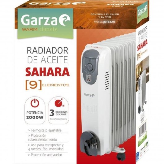 Garza Sahara Radiador de Aceite 9 Elementos 2000W