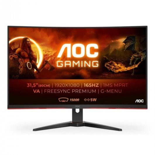 Monitor AOC C32G2AE/BK 31.5" VA Curvo 165 Hz 1 ms Full HD FreeSync Premium Altavoces