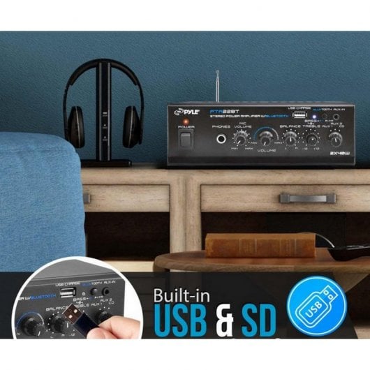 Pyle PTA22BT Mini Amplificador HiFi 80W